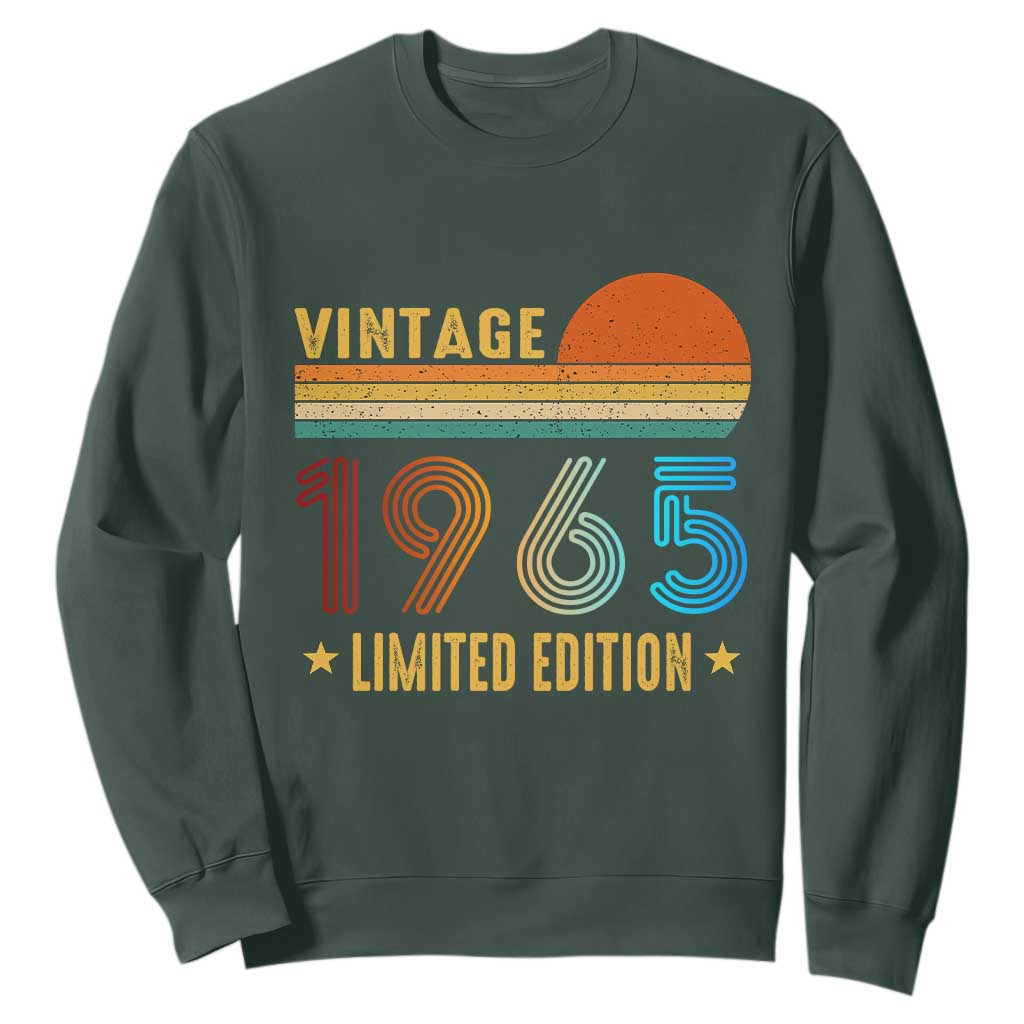 Funny Birthday Sweatshirt Vintage 1965 Limited Edition Bday Party TS11 Dark Forest Green Print Your Wear