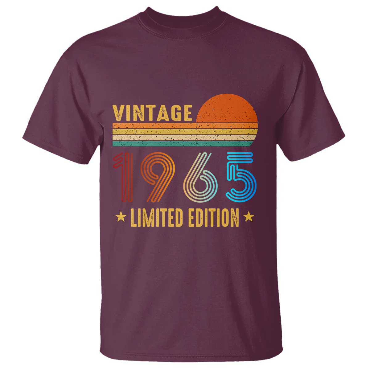 Funny Birthday T Shirt Vintage 1965 Limited Edition Bday Party TS11 Maroon Print Your Wear