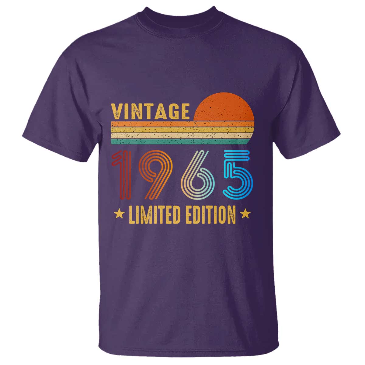 Funny Birthday T Shirt Vintage 1965 Limited Edition Bday Party TS11 Purple Print Your Wear