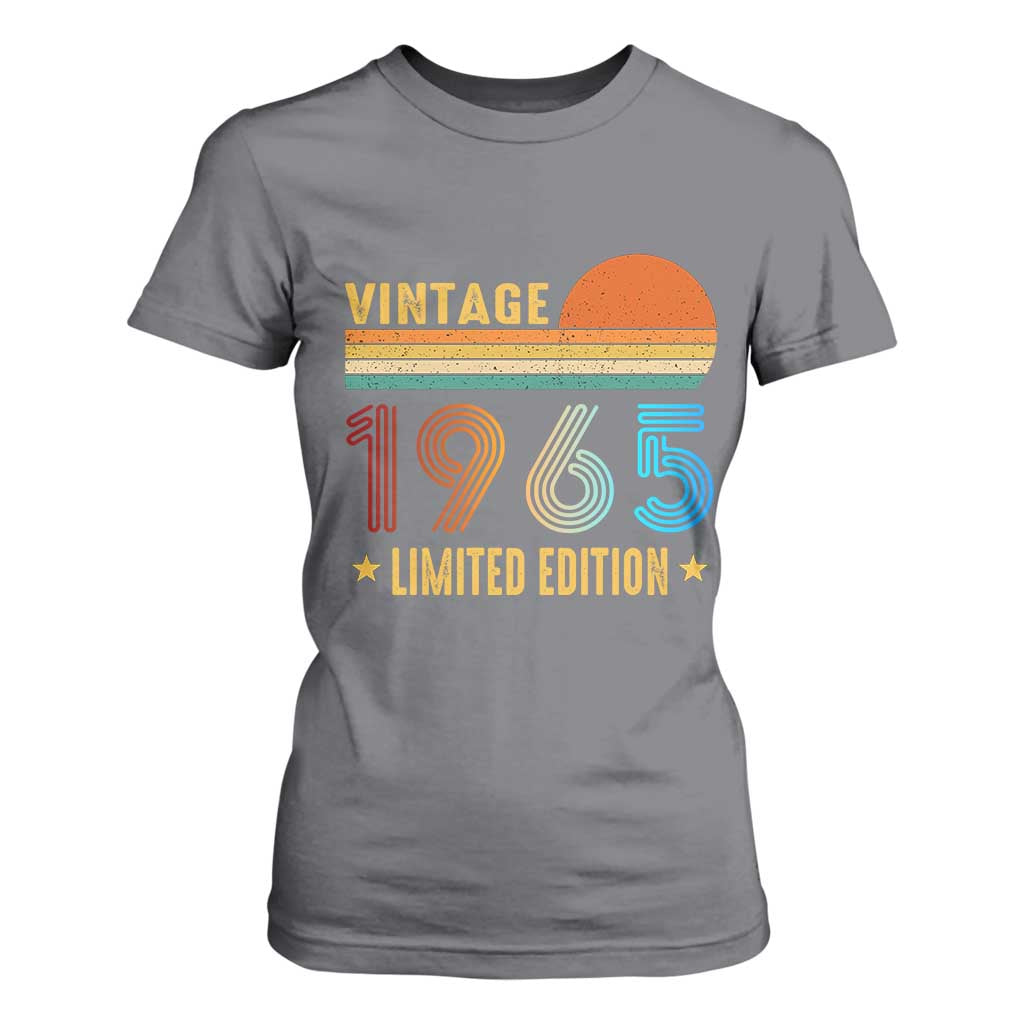 Funny Birthday T Shirt For Women Vintage 1965 Limited Edition Bday Party TS11 Charcoal Print Your Wear