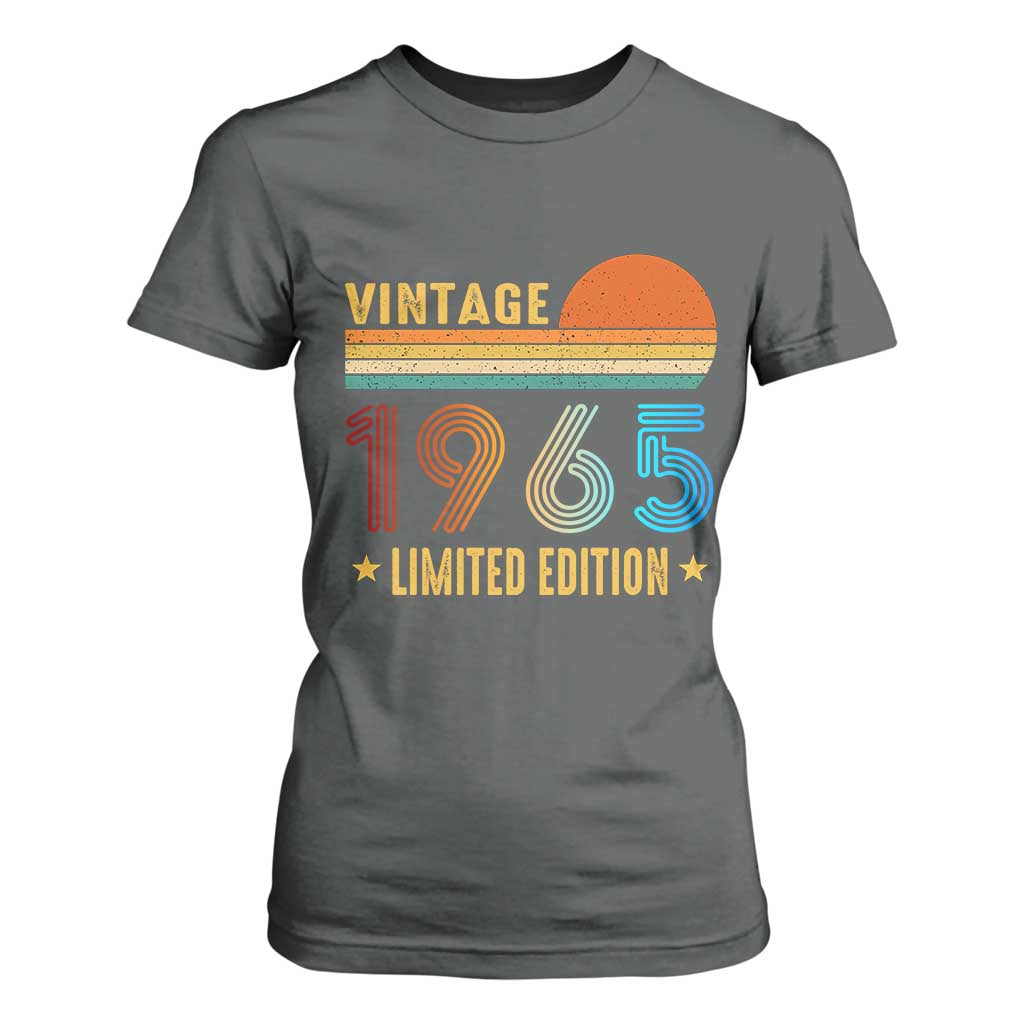 Funny Birthday T Shirt For Women Vintage 1965 Limited Edition Bday Party TS11 Dark Heather Print Your Wear