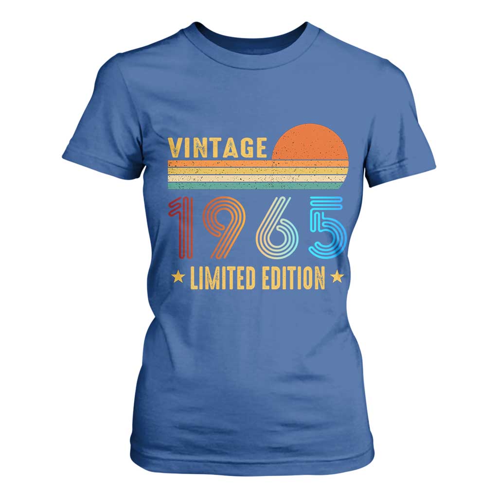Funny Birthday T Shirt For Women Vintage 1965 Limited Edition Bday Party TS11 Royal Blue Print Your Wear