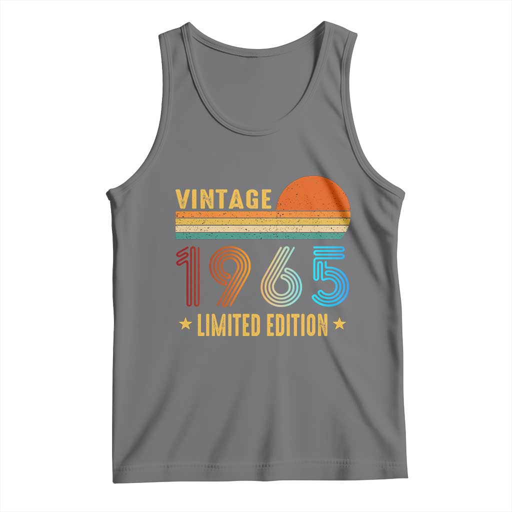 Funny Birthday Tank Top Vintage 1965 Limited Edition Bday Party TS11 Black Heather Print Your Wear