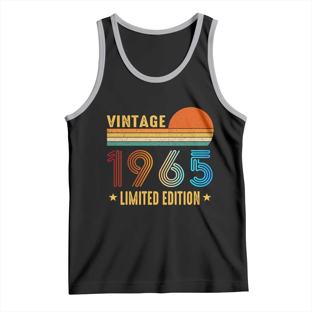 Funny Birthday Tank Top Vintage 1965 Limited Edition Bday Party TS11 Black Athletic Heather Print Your Wear