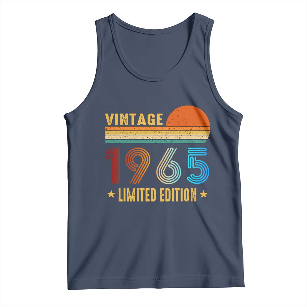 Funny Birthday Tank Top Vintage 1965 Limited Edition Bday Party TS11 Navy Print Your Wear