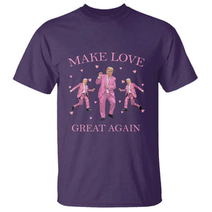 Funny Trump Valentine's Day T Shirt Make Love Great Again Pink Trump Dance TS11 Purple Print Your Wear