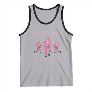 Funny Trump Valentine's Day Tank Top Make Love Great Again Pink Trump Dance TS11 Athletic Heather Black Print Your Wear