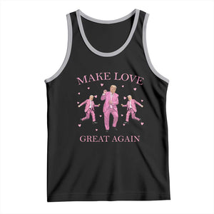 Funny Trump Valentine's Day Tank Top Make Love Great Again Pink Trump Dance TS11 Black Athletic Heather Print Your Wear