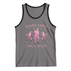 Funny Trump Valentine's Day Tank Top Make Love Great Again Pink Trump Dance TS11 Deep Heather Black Print Your Wear