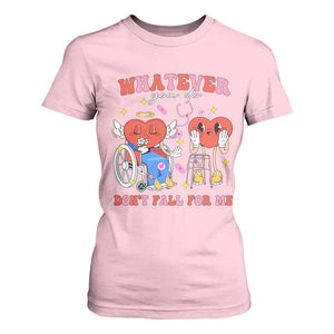 Funny Fall Physical Therapy Valentine's Day T Shirt For Women Whatever You Do Don't Fall For Me Nurse TS11 Light Pink Print Your Wear