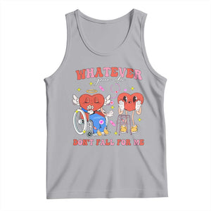 Funny Fall Physical Therapy Valentine's Day Tank Top Whatever You Do Don't Fall For Me Nurse TS11 Athletic Heather Print Your Wear