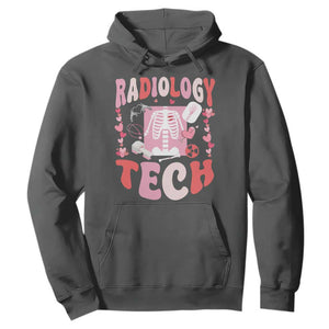 Funny Radiology Tech Valentine's Day Hoodie Rad Tech Nurse Xray Hearts TS11 Dark Heather Print Your Wear