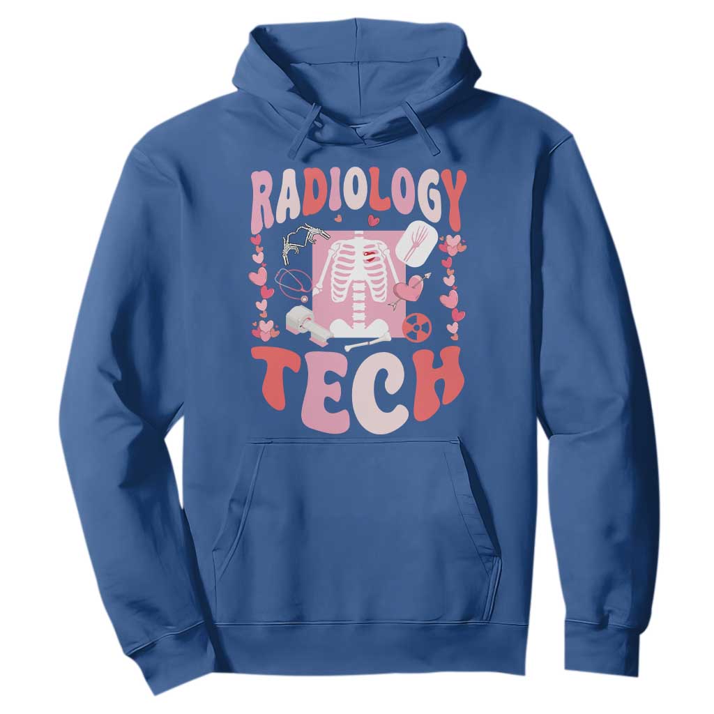 Funny Radiology Tech Valentine's Day Hoodie Rad Tech Nurse Xray Hearts TS11 Royal Blue Print Your Wear