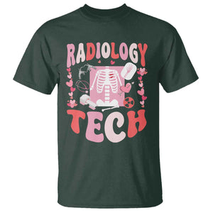 Funny Radiology Tech Valentine's Day T Shirt Rad Tech Nurse Xray Hearts TS11 Dark Forest Green Print Your Wear