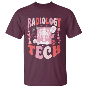 Funny Radiology Tech Valentine's Day T Shirt Rad Tech Nurse Xray Hearts TS11 Maroon Print Your Wear