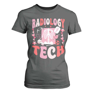 Funny Radiology Tech Valentine's Day T Shirt For Women Rad Tech Nurse Xray Hearts TS11 Dark Heather Print Your Wear