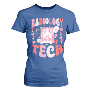 Funny Radiology Tech Valentine's Day T Shirt For Women Rad Tech Nurse Xray Hearts TS11 Royal Blue Print Your Wear
