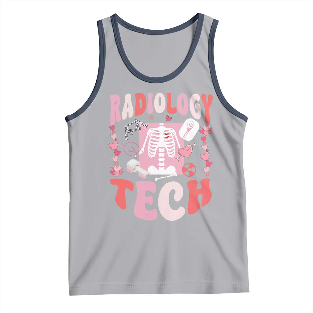 Funny Radiology Tech Valentine's Day Tank Top Rad Tech Nurse Xray Hearts TS11 Athletic Heather Navy Print Your Wear