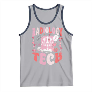 Funny Radiology Tech Valentine's Day Tank Top Rad Tech Nurse Xray Hearts TS11 Athletic Heather Navy Print Your Wear