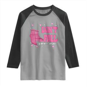 Funny Fall Physical Therapy Valentine's Day Raglan Shirt Don't Fall For Me Fall Prevention Nurse TS11 Sport Gray Black Print Your Wear