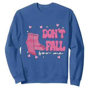 Funny Fall Physical Therapy Valentine's Day Sweatshirt Don't Fall For Me Fall Prevention Nurse TS11 Royal Blue Print Your Wear