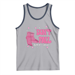 Funny Fall Physical Therapy Valentine's Day Tank Top Don't Fall For Me Fall Prevention Nurse TS11 Athletic Heather Navy Print Your Wear