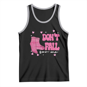Funny Fall Physical Therapy Valentine's Day Tank Top Don't Fall For Me Fall Prevention Nurse TS11 Black Athletic Heather Print Your Wear