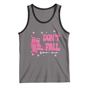 Funny Fall Physical Therapy Valentine's Day Tank Top Don't Fall For Me Fall Prevention Nurse TS11 Deep Heather Black Print Your Wear