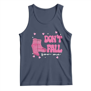 Funny Fall Physical Therapy Valentine's Day Tank Top Don't Fall For Me Fall Prevention Nurse TS11 Navy Print Your Wear