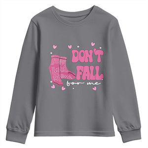 Funny Fall Physical Therapy Valentine's Day Youth Sweatshirt Don't Fall For Me Fall Prevention Nurse TS11 Charcoal Print Your Wear