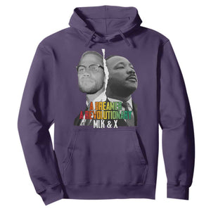 Martin Luther King Malcolm X Hoodie A Dreamer A Revolutionary Black Leaders TS11 Purple Print Your Wear