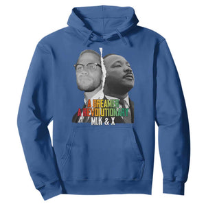 Martin Luther King Malcolm X Hoodie A Dreamer A Revolutionary Black Leaders TS11 Royal Blue Print Your Wear