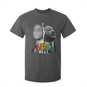 Martin Luther King Malcolm X T Shirt For Kid A Dreamer A Revolutionary Black Leaders TS11 Dark Heather Print Your Wear