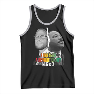 Martin Luther King Malcolm X Tank Top A Dreamer A Revolutionary Black Leaders TS11 Black Athletic Heather Print Your Wear