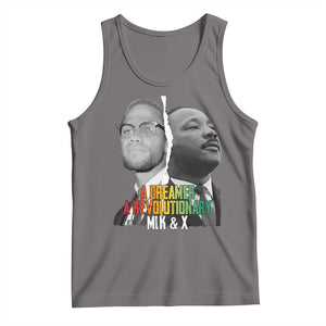 Martin Luther King Malcolm X Tank Top A Dreamer A Revolutionary Black Leaders TS11 Deep Heather Print Your Wear