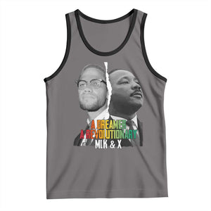 Martin Luther King Malcolm X Tank Top A Dreamer A Revolutionary Black Leaders TS11 Deep Heather Black Print Your Wear