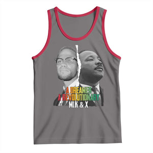 Martin Luther King Malcolm X Tank Top A Dreamer A Revolutionary Black Leaders TS11 Deep Heather Red Print Your Wear