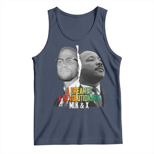 Martin Luther King Malcolm X Tank Top A Dreamer A Revolutionary Black Leaders TS11 Navy Print Your Wear