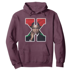 Malcolm X Black History Month Black Liberation Flag Hoodie TS11 Maroon Print Your Wear