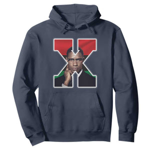 Malcolm X Black History Month Black Liberation Flag Hoodie TS11 Navy Print Your Wear