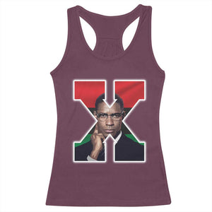 Malcolm X Black History Month Black Liberation Flag Racerback Tank Top TS11 Maroon Print Your Wear