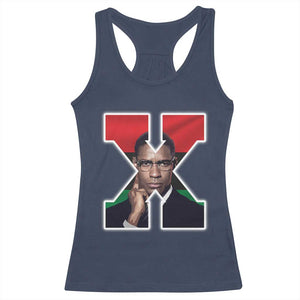 Malcolm X Black History Month Black Liberation Flag Racerback Tank Top TS11 Navy Print Your Wear