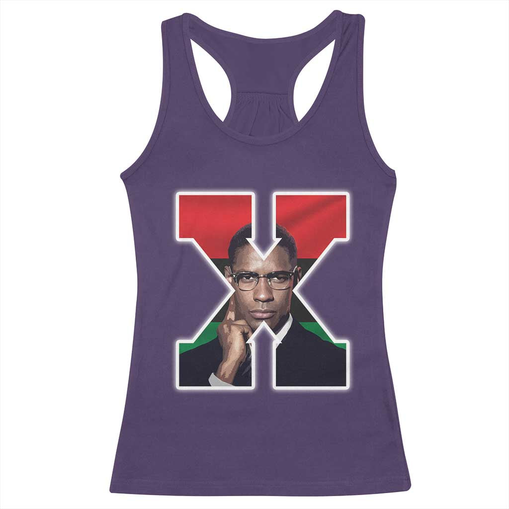 Malcolm X Black History Month Black Liberation Flag Racerback Tank Top TS11 Purple Print Your Wear
