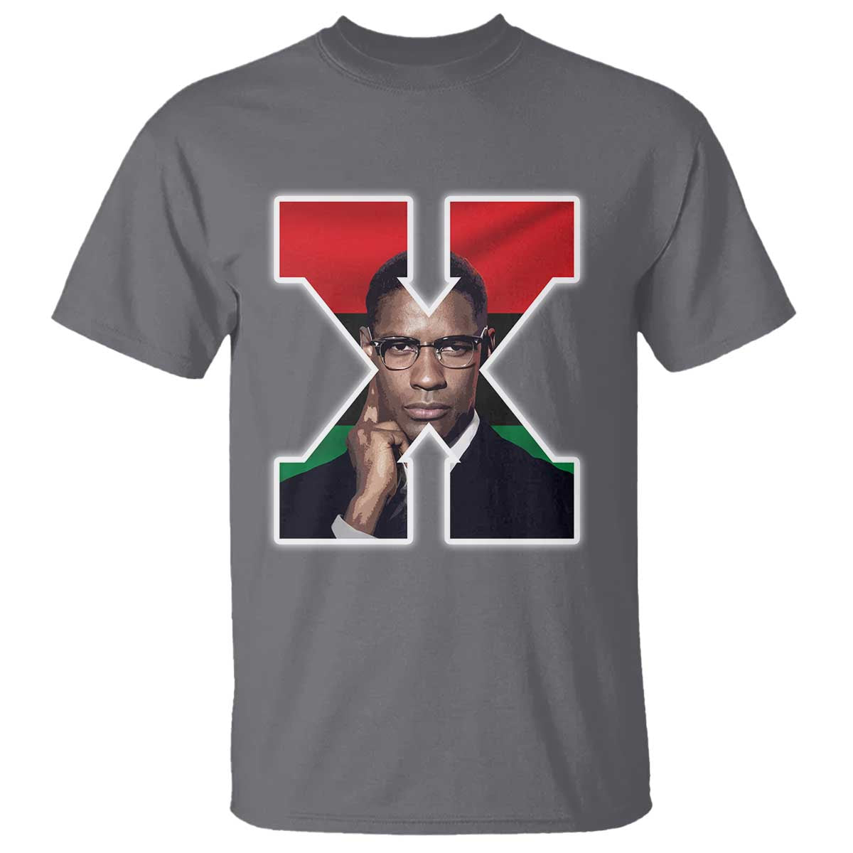 Malcolm X Black History Month Black Liberation Flag T Shirt TS11 Charcoal Print Your Wear