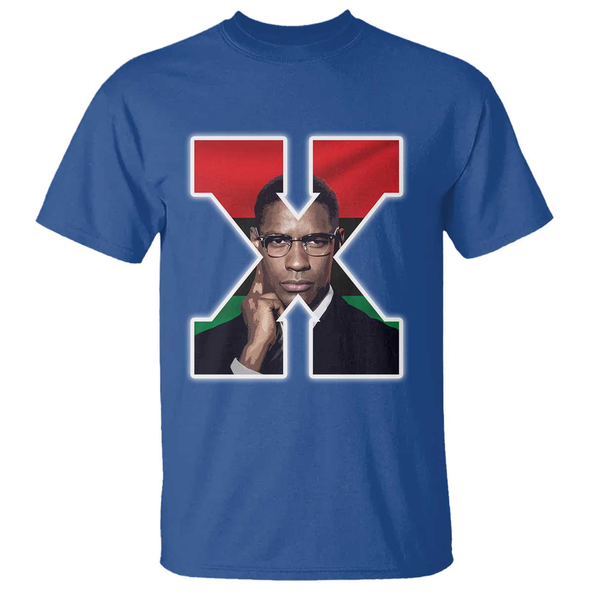 Malcolm X Black History Month Black Liberation Flag T Shirt TS11 Royal Blue Print Your Wear