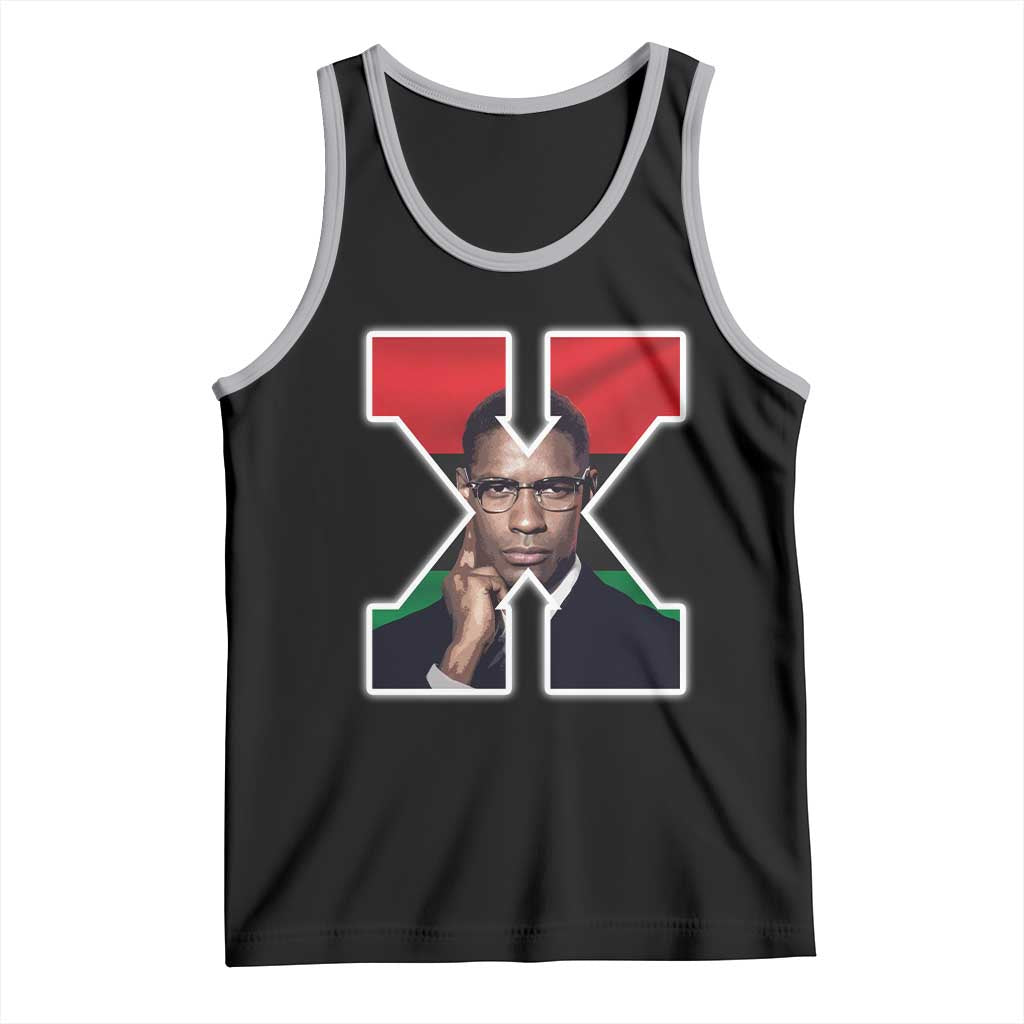 Malcolm X Black History Month Black Liberation Flag Tank Top TS11 Black Athletic Heather Print Your Wear