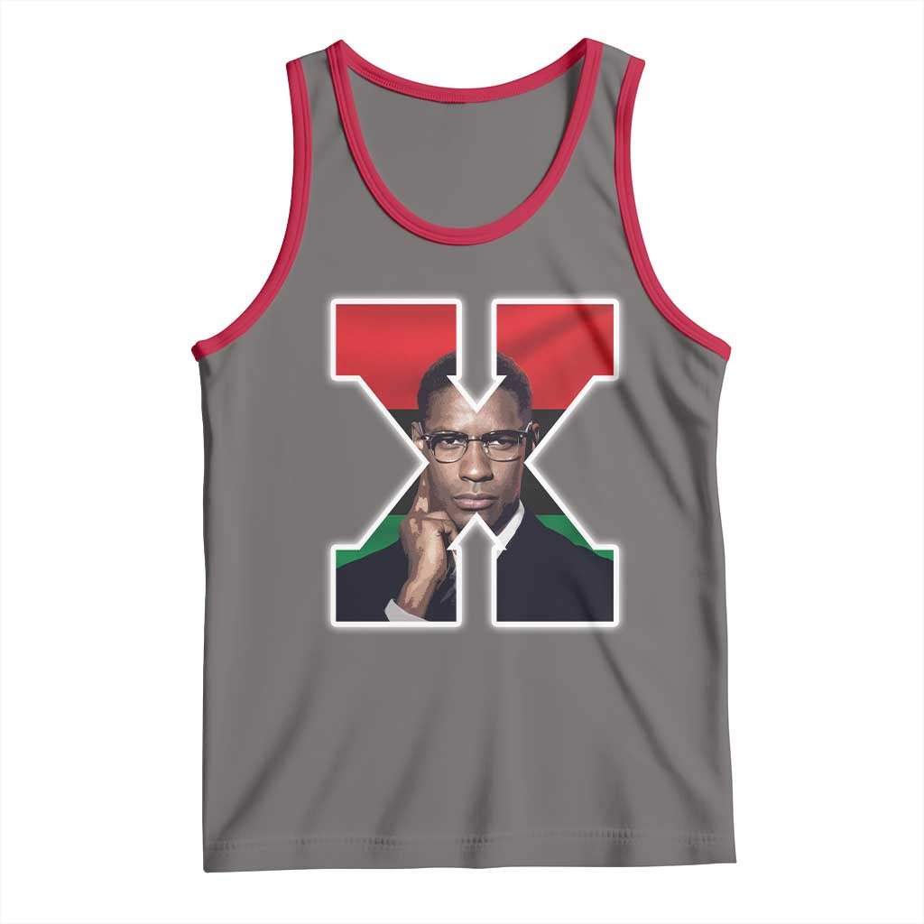 Malcolm X Black History Month Black Liberation Flag Tank Top TS11 Deep Heather Red Print Your Wear