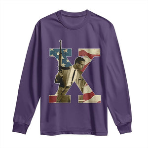 Malcolm X Long Sleeve Shirt Black History Leaders American Flag TS11 Purple Print Your Wear