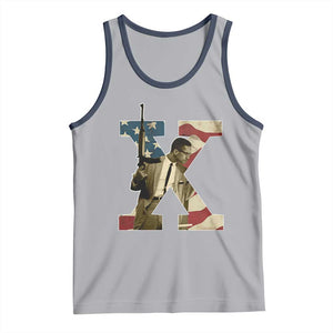 Malcolm X Tank Top Black History Leaders American Flag TS11 Athletic Heather Navy Print Your Wear