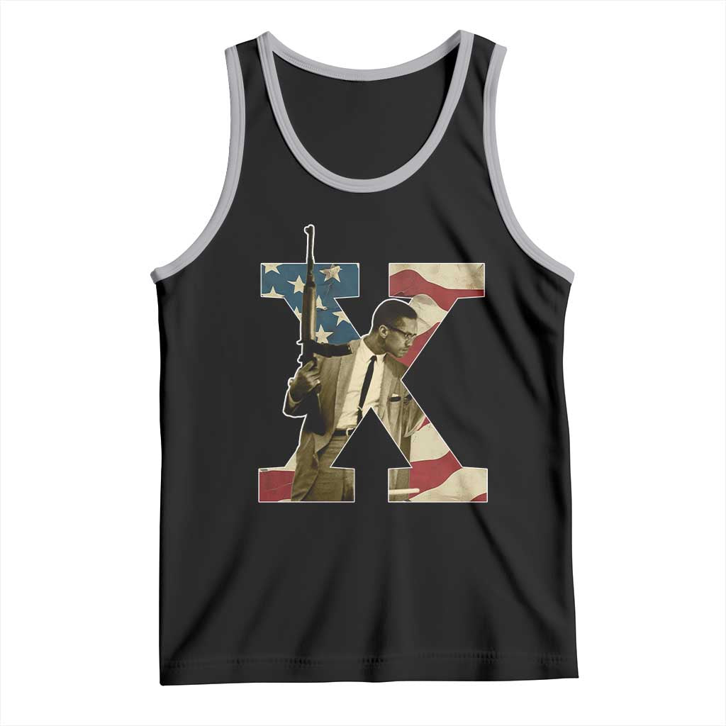 Malcolm X Tank Top Black History Leaders American Flag TS11 Black Athletic Heather Print Your Wear
